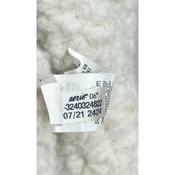 Aerie Womens Shacket Shirt Jacket Small Yellow Pink Plaid Flannel Sherpa Lined - Picture 10 of 11